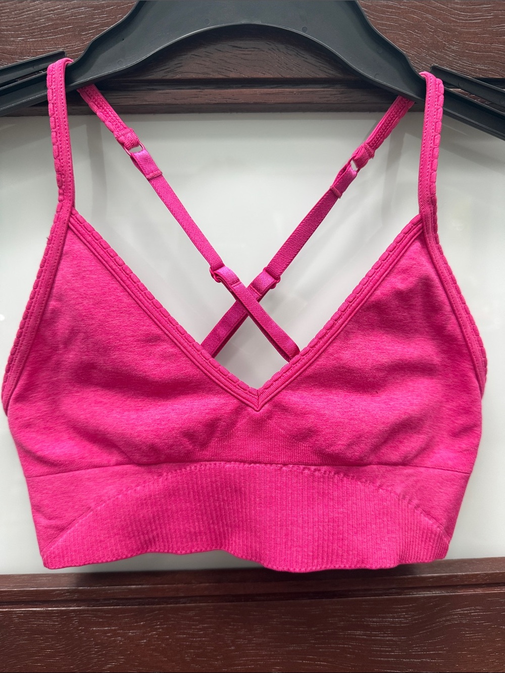 lululemon athletica Hot Pink V-Neck Strappy Ribbed Bralette